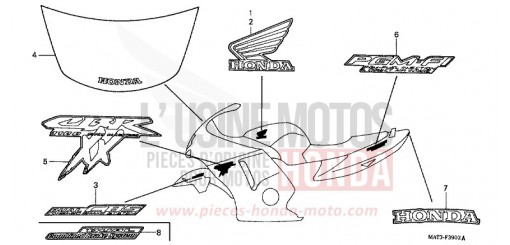 STREIFEN/MARKE (X/Y/1/2/3/4) CBR1100XXX de 1999